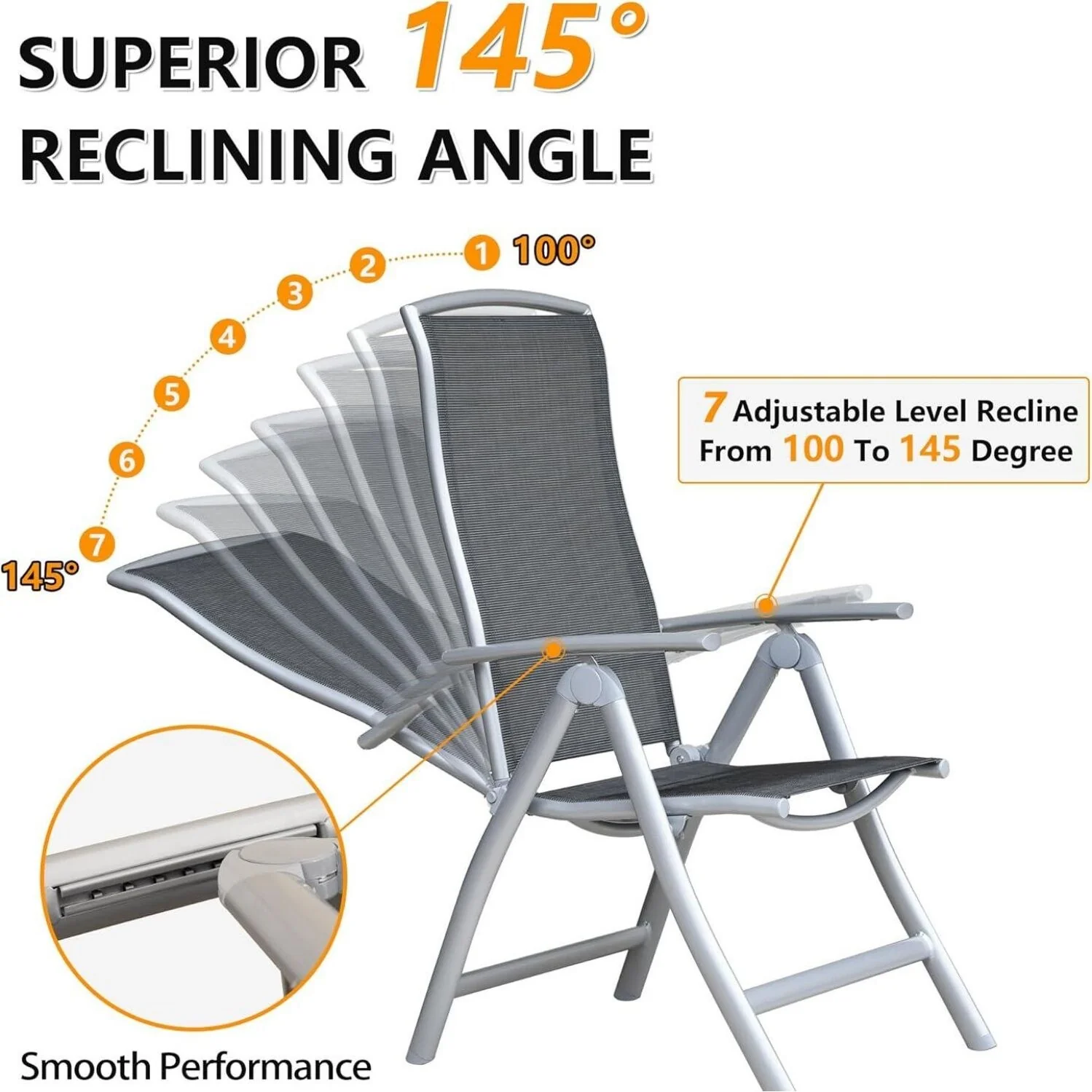 Aluminum Framed Folding Chair Set of 2