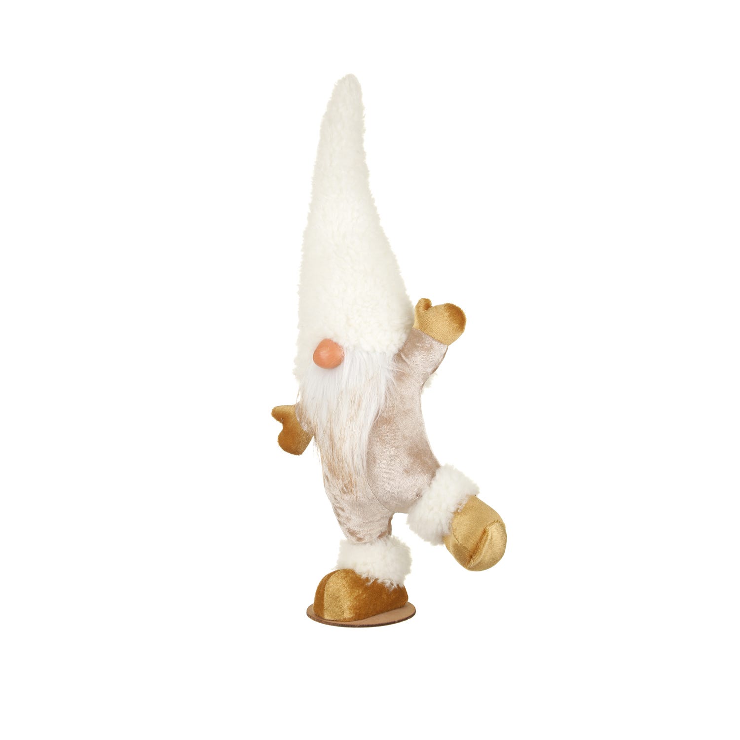 Gnomo natalizio in piedi bianco 45 cm