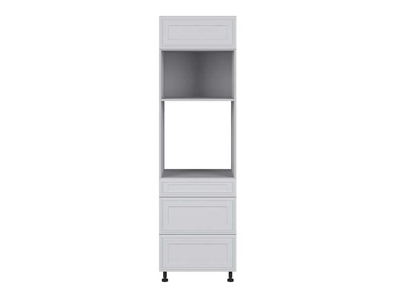 Szafka pod zabudowę piekarnika Verdi 60 cm wysoka z szufladami cichy domyk jasny szary mat/szary grenola