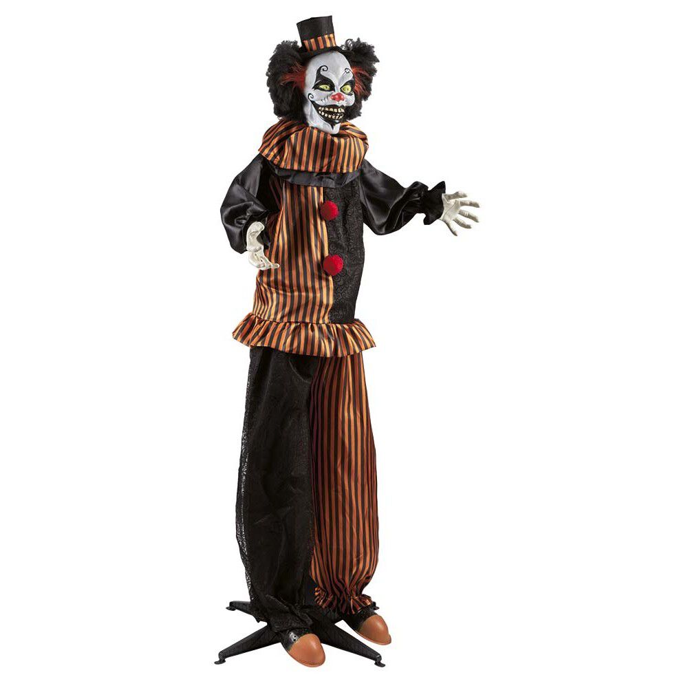 Clown animé Halloween lumineux et sonore H170 cm