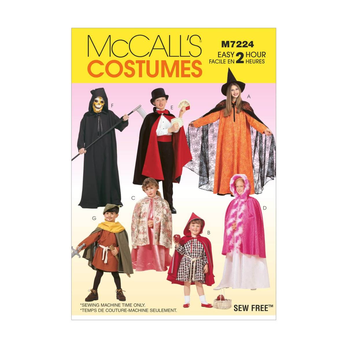 McCall’s Cape and Tunic Costume Sewing Pattern M7224 (2-12)