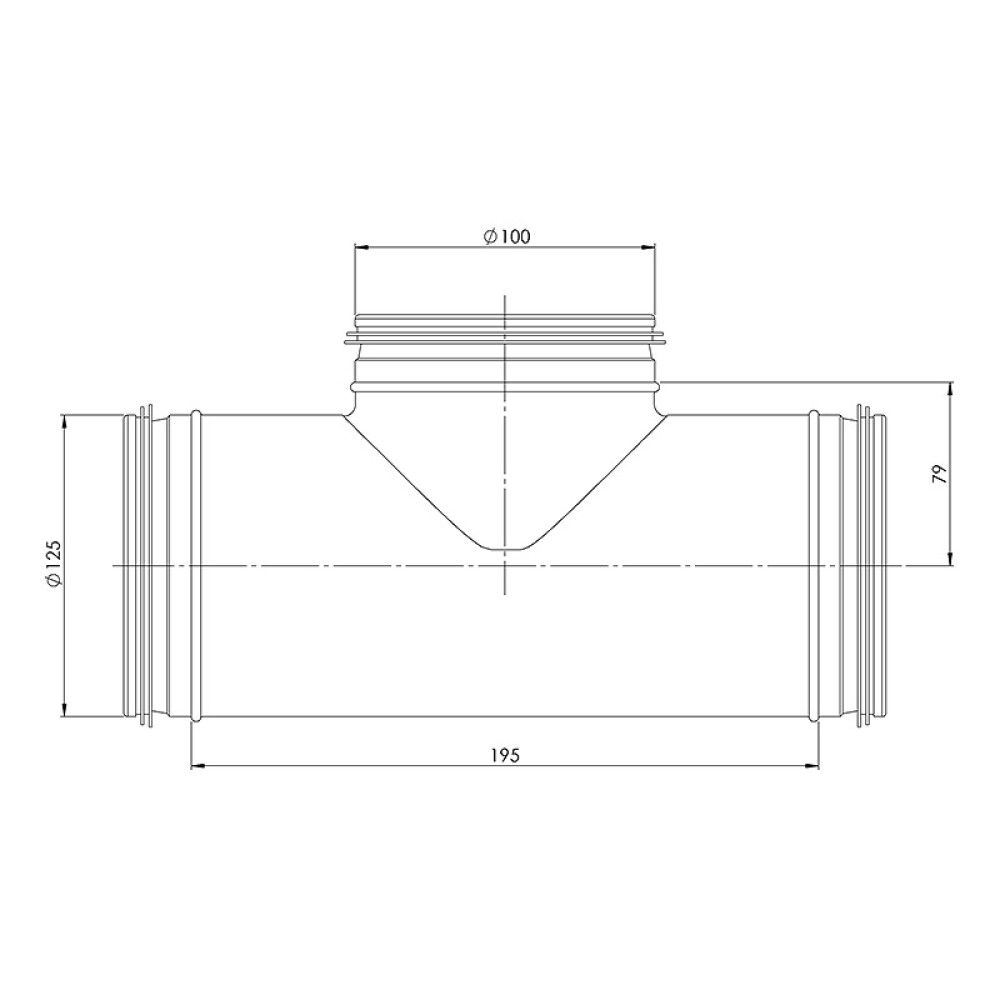 T-RØR 90° EUROPLAST Ø100-125MM