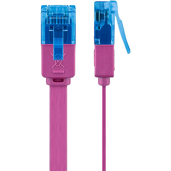 Câble RJ45 Cat6a plat rose 50cm GOOBAY