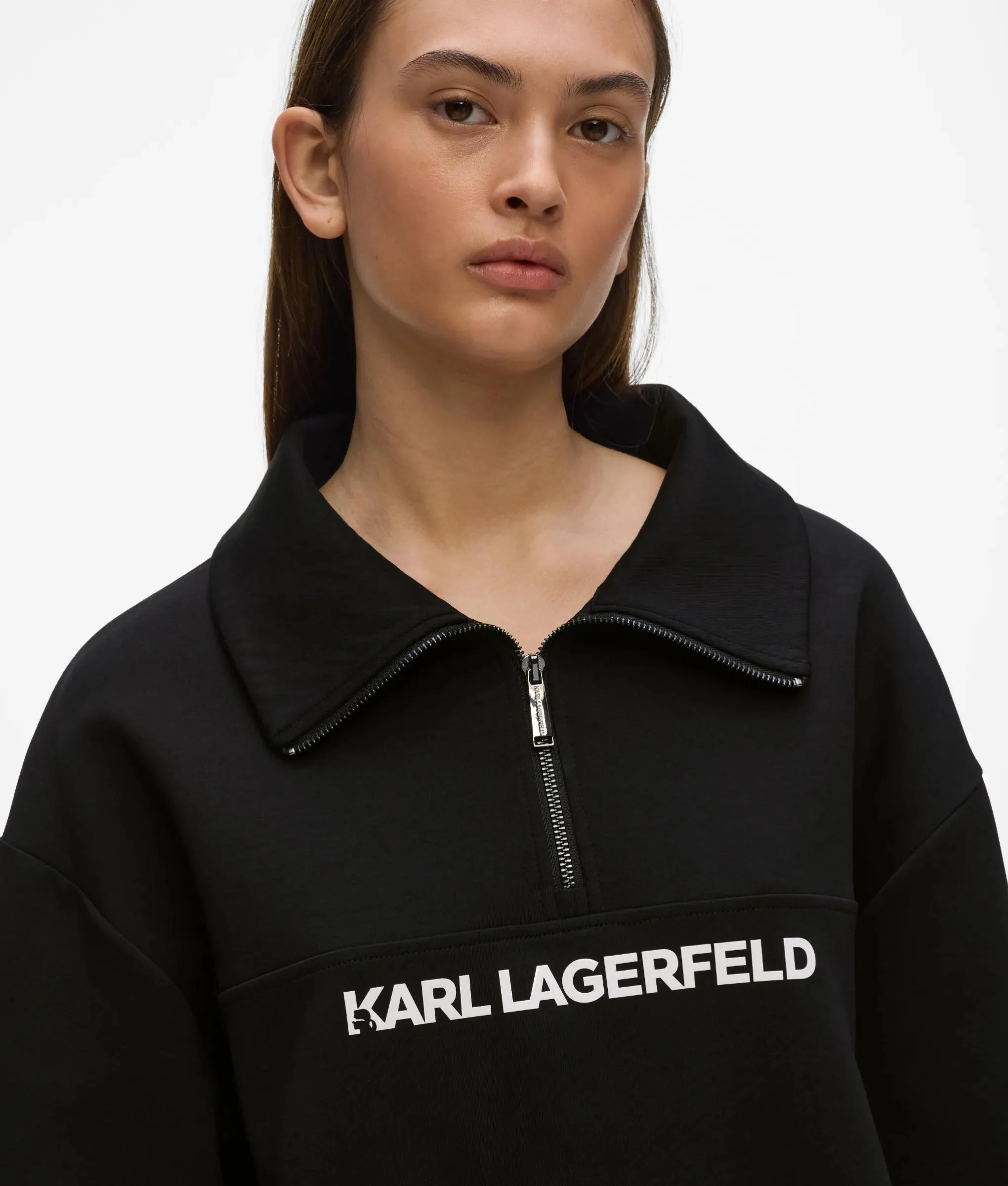 Sweat-shirt athleisure avec fermeture à demi-zip et logo