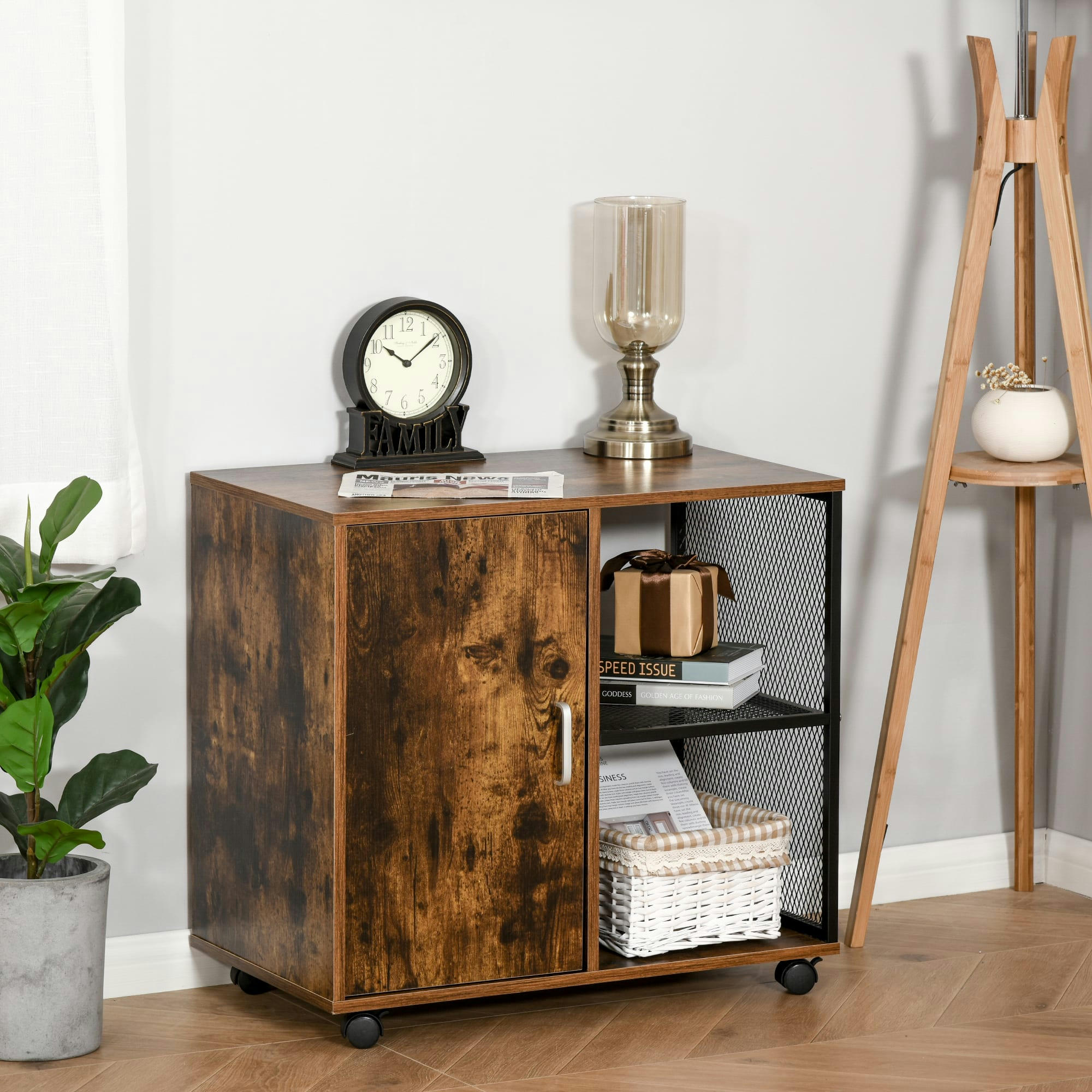 - Support d'imprimante caisson bureau porte 2 niches grand plateau