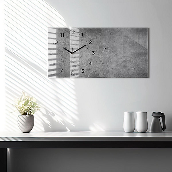 Horloge murale Wallfluent 60x30 cm Avec chiffres Aiguilles noires Mur industriel 1 pcs
