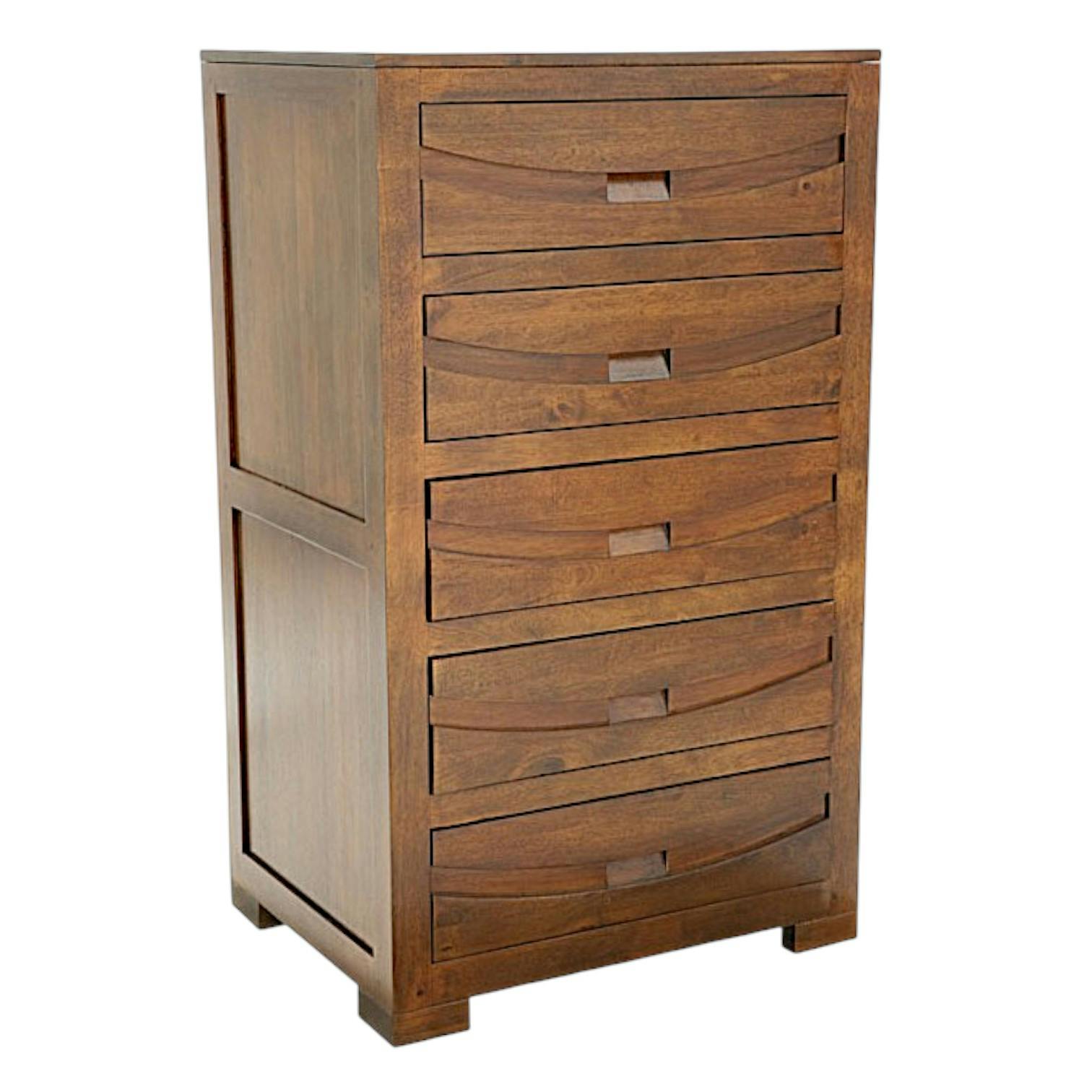 Commode Chiffonnier Hévéa 5 tiroirs 65x50x110cm NIAGARA