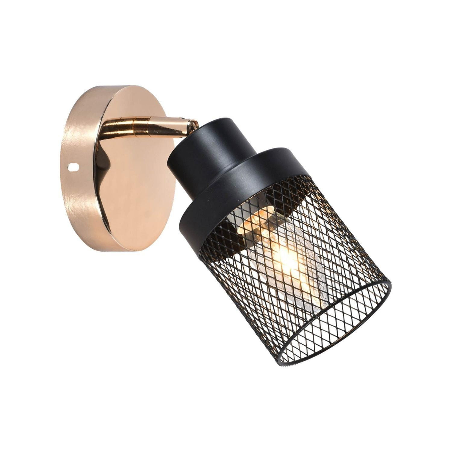Kinkiet miedź-czarny GISSI 1xE14x60W wym:16,5x10x19cm IP20 Lampex