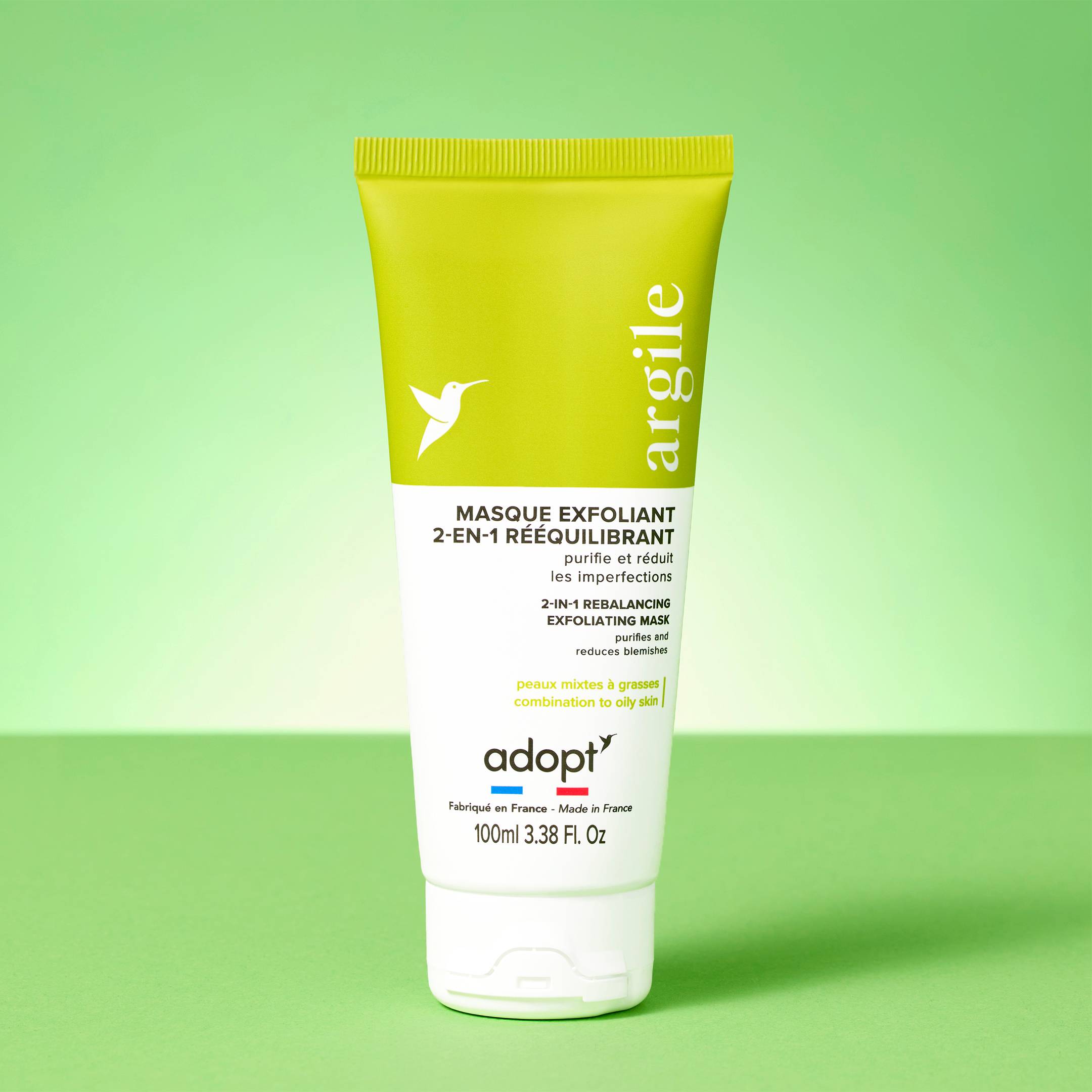 Purifiante & MatifianteMasque exfoliant 2 en 1 rééquilibrant à l'argile 100 ml