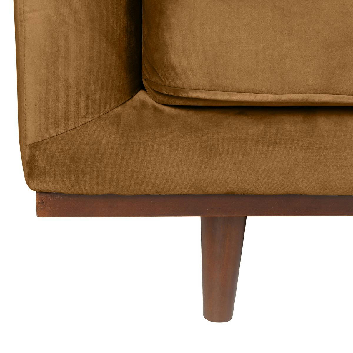 DANTE - Canapé velours 2 places caramel