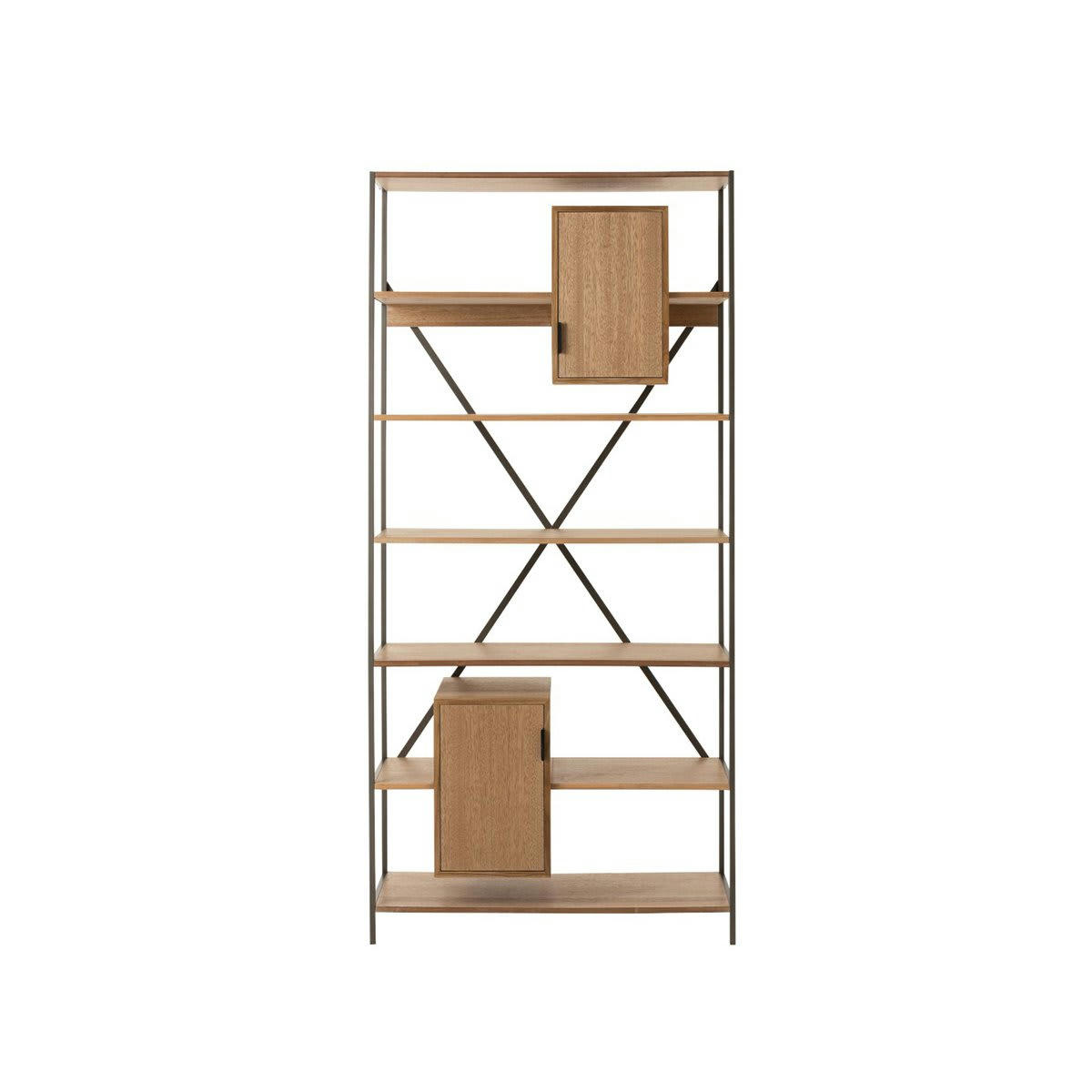 ZATI - Grande étagère 6 planches avec placards