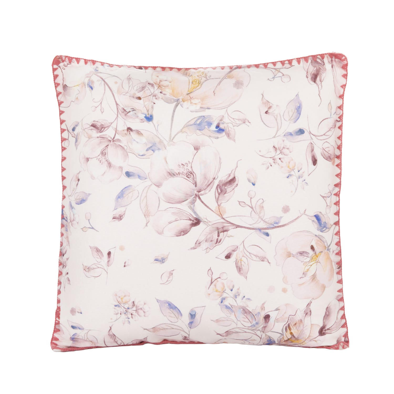 Cuscino divano 45x45 cm fiori rosa cipria