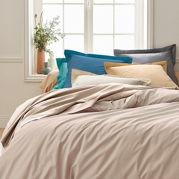 Drap housse 180x200 cm bonnet 40 cm percale de coton PASSION PERCALE Beige