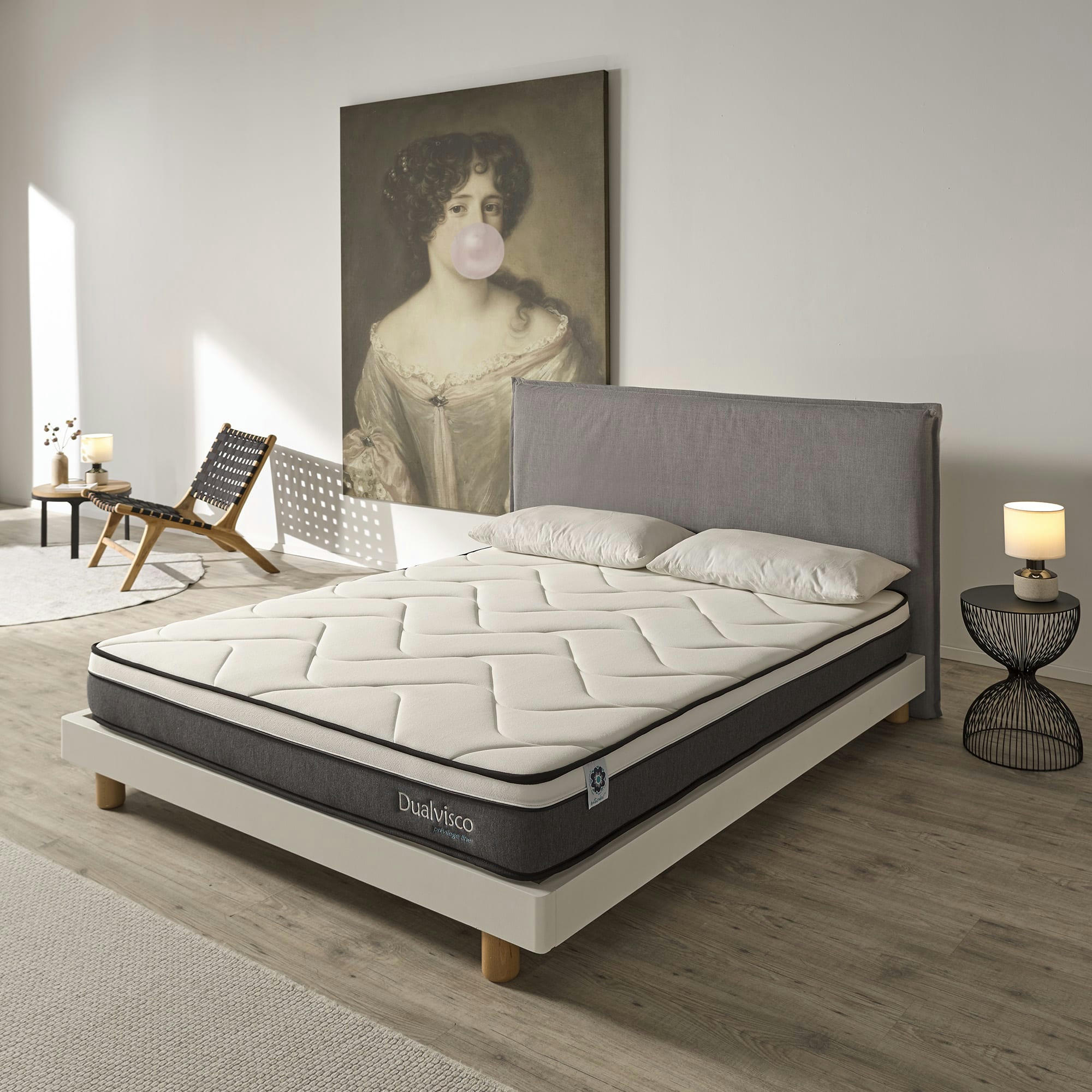 DUALVISCO 20 - Matelas 90x200 cm - Mousse mémoire de forme HR, Blue Latex