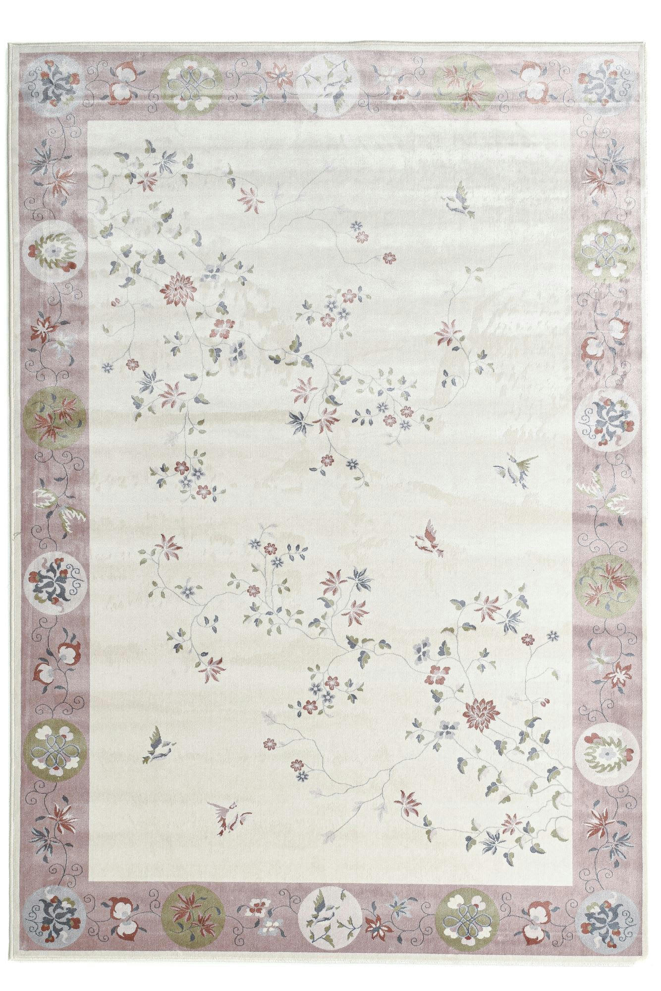 CHERINA - Tapis tissé à la machine en viscose - rose 240x340 cm