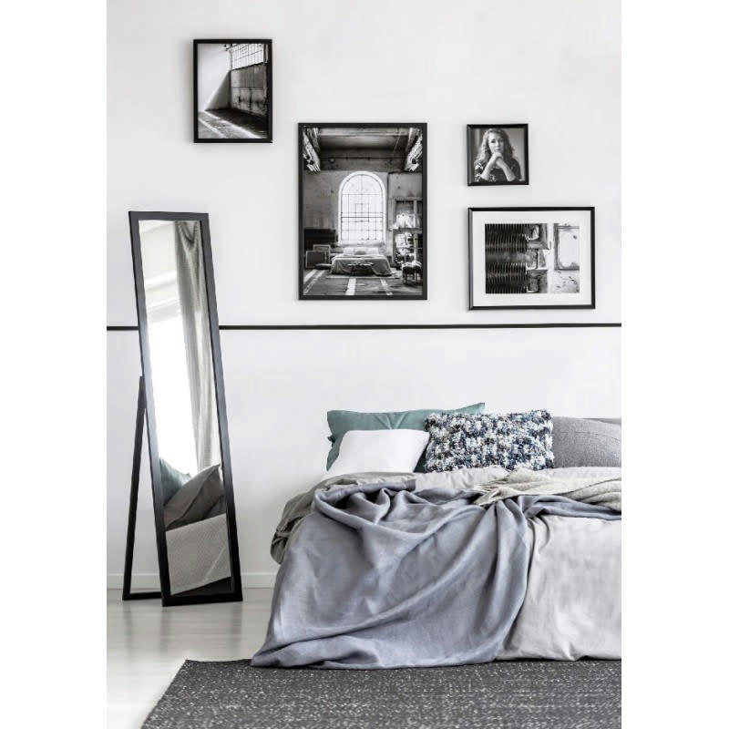 TINA - Miroir déco design en verre noir