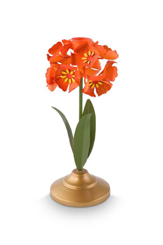 Pip Studio Kaarsenhouders - Bloem - Metaal - Oranje - 22cm