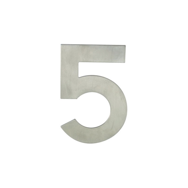 Chiffre 5 en acier inoxydable 120 mm