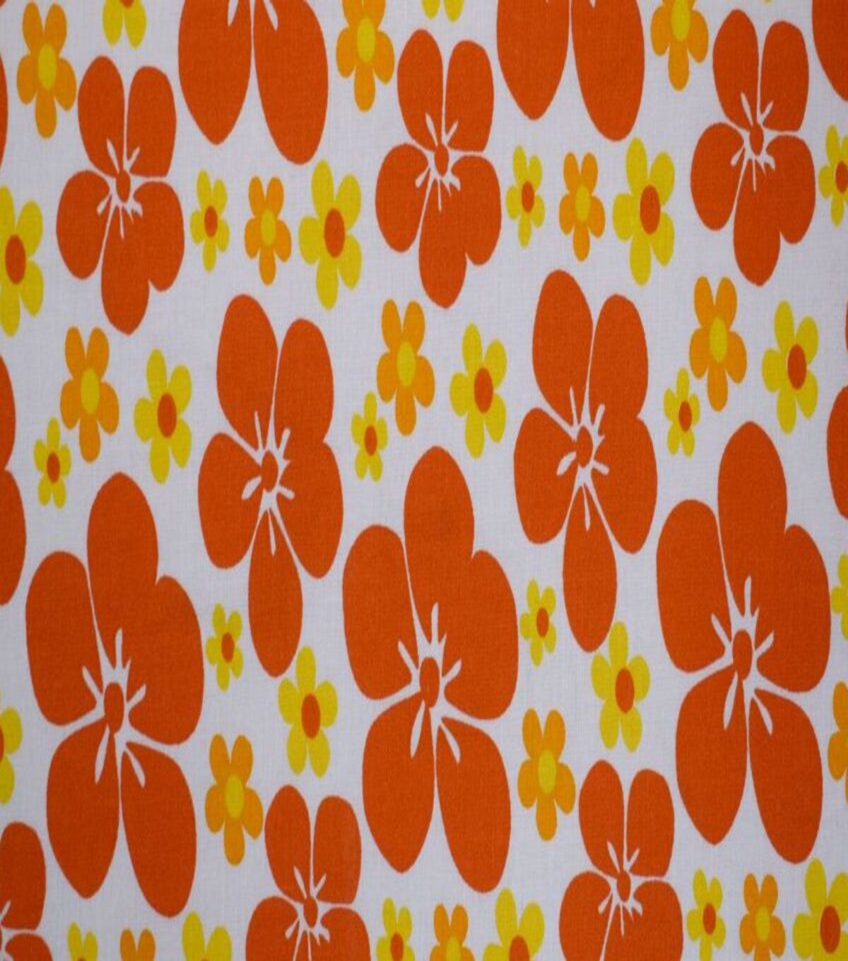 Orange & Red Large Floral Quilt Cotton Fabric by Quilter's Showcase