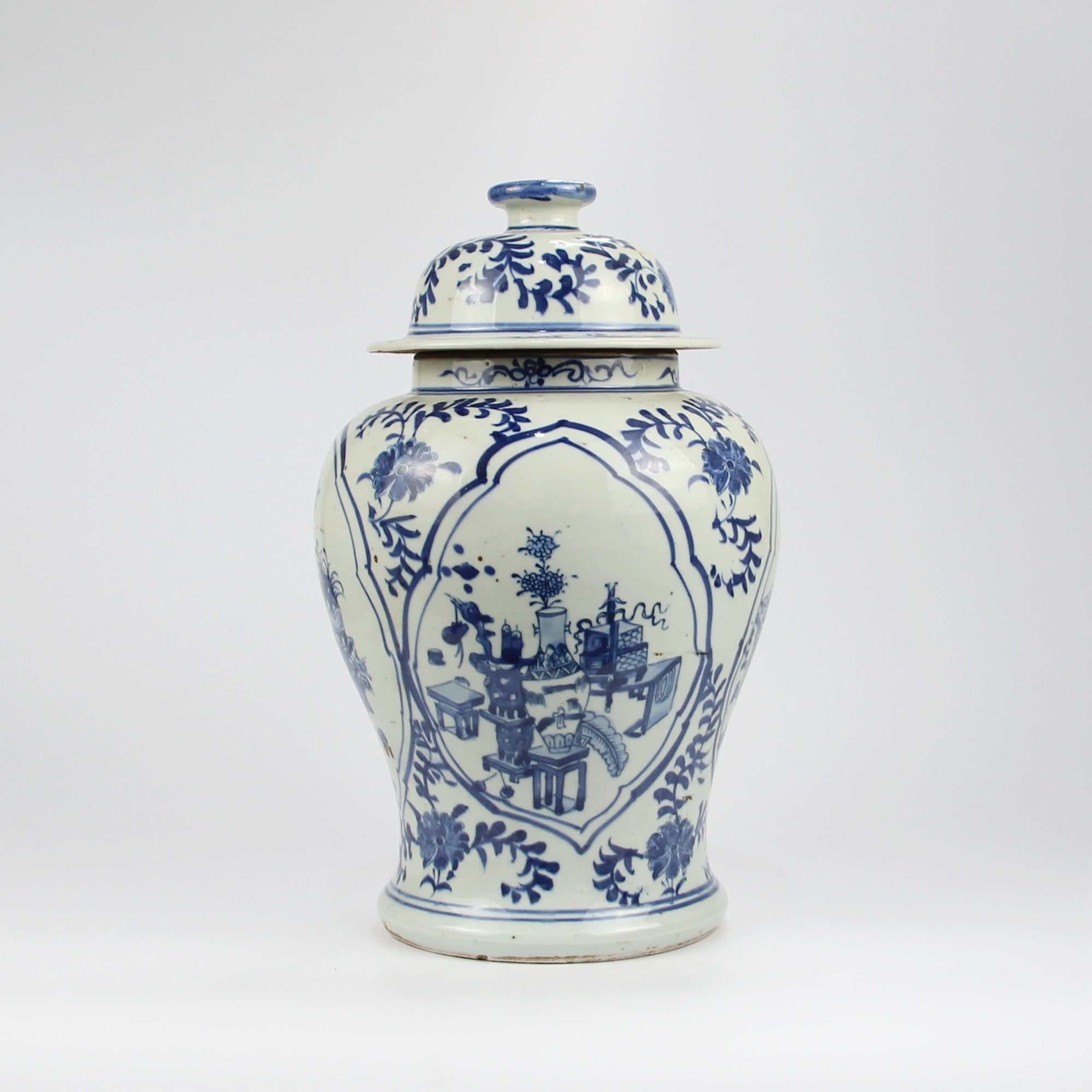 Fine Asianliving Chinese Gemberpot Blauw Wit