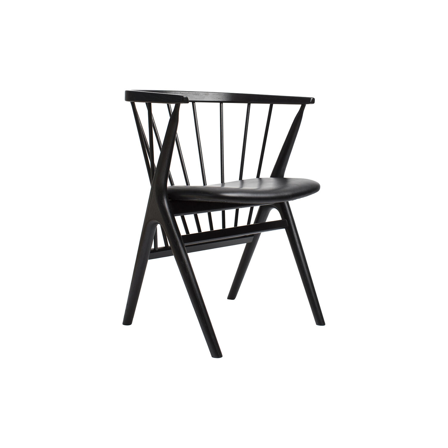 Sibast No 8 spisestol, black lacquered oak/black
