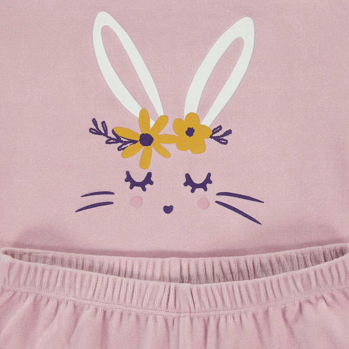Lot de 2 pyjamas en velours imprimé lapin