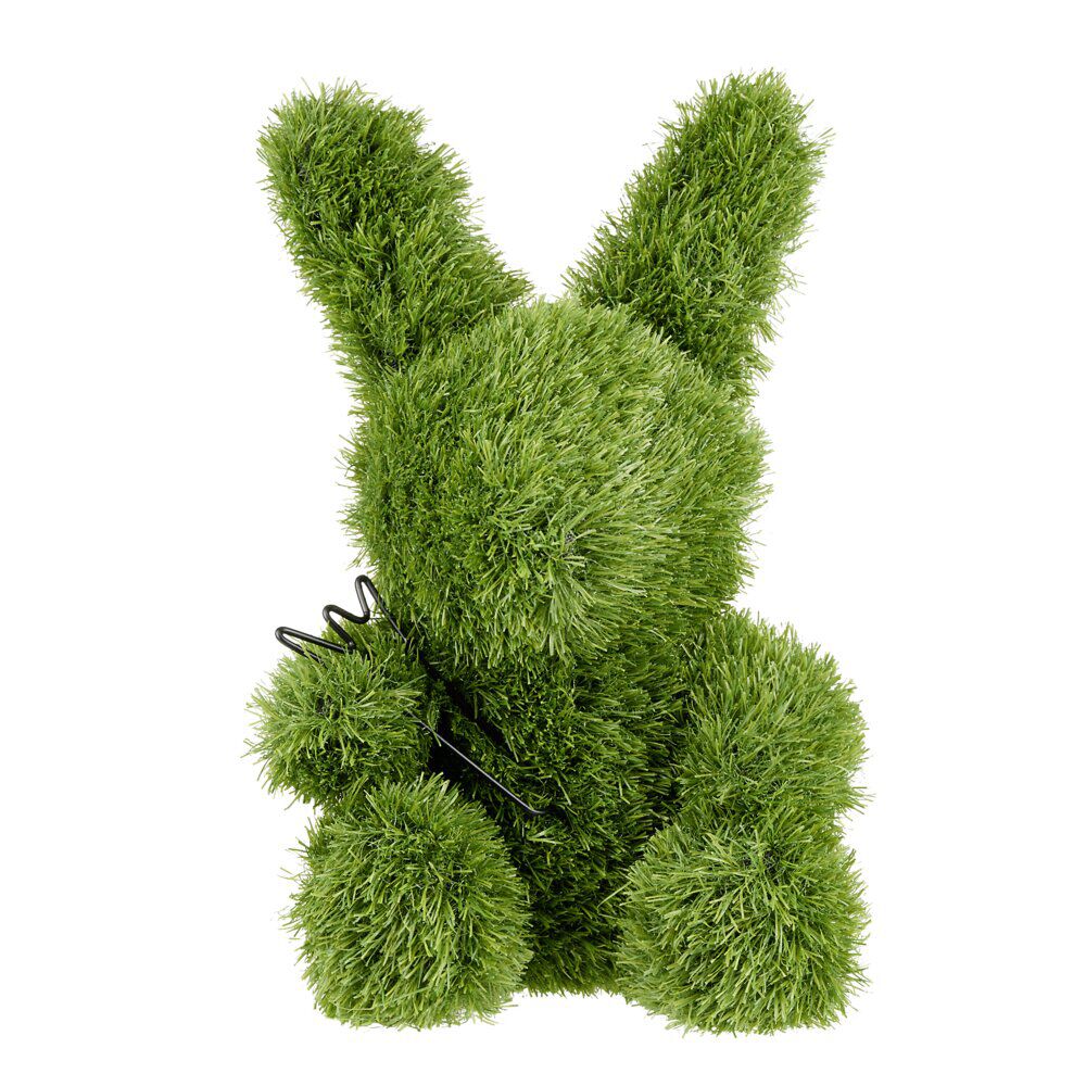 Décoration de jardin à poser gazon vert forme lapin 28x25xH35cm