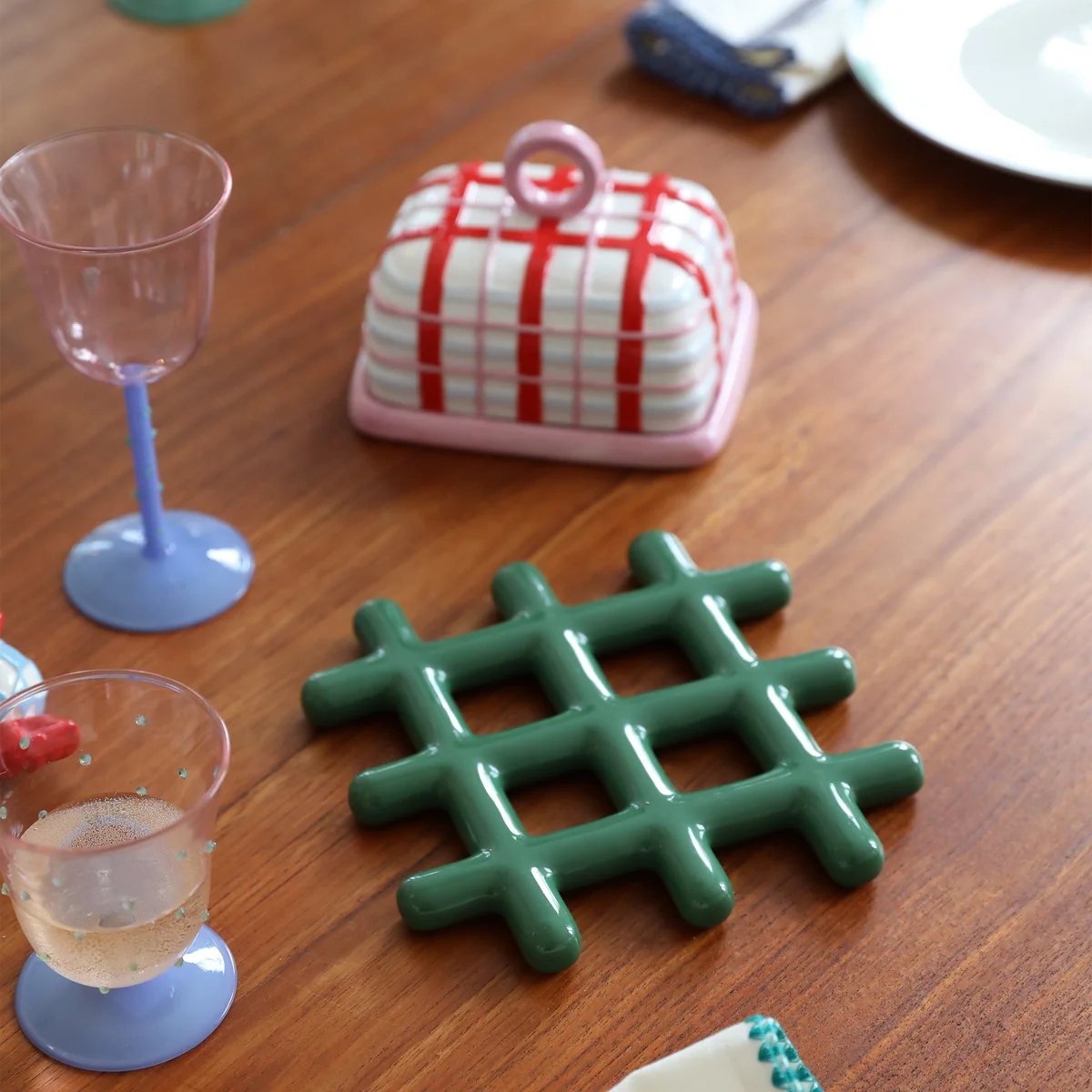 &klevering - Plaid Butterdose, blau