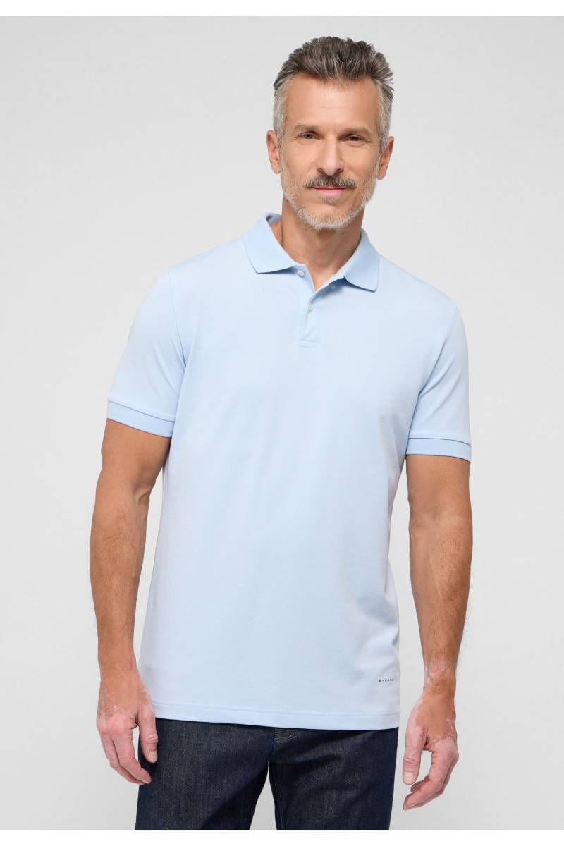 ETERNA Performance Slim Fit Poloshirt blau, Einfarbig