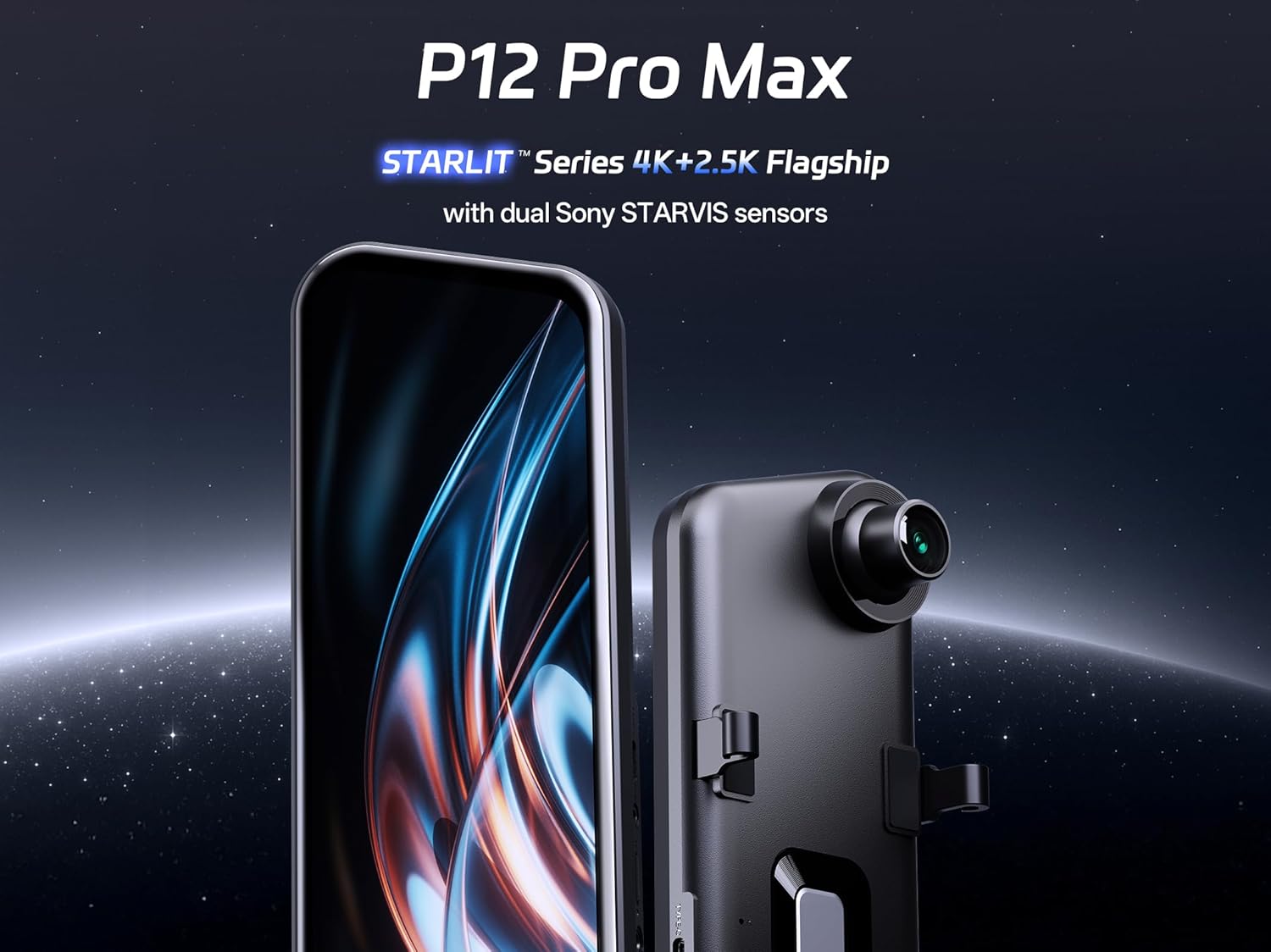 Pelsee 4K+2.5K Mirror Dash Cam with Front Starvis 2 IMX678 & Rear IMX335  12 Rear View Mirror Camera  Color Night Vision  5.8GHz WiFi  ADAS & BSD  Included OBD Hardwire Kit  128GB Card  P12 Pro Max