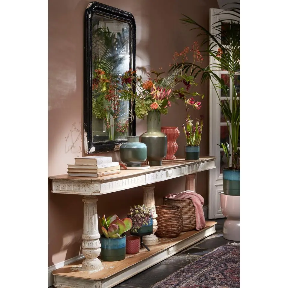 Mica Decorations Olof Bloempot - H24 x &Oslash;26 cm - Donkergroen