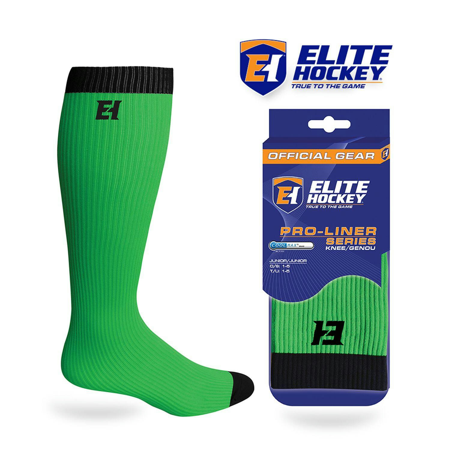 Elite Hockey Pro-Liner Knee-Length Skate Socks, Junior, Assorted Colours