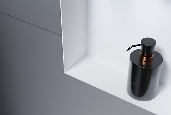 Miroir rond design cadre noir LED avec bouton tactile, réglage lumière, anti-buée, horloge digitale, 8232-2.0, diam.60cm