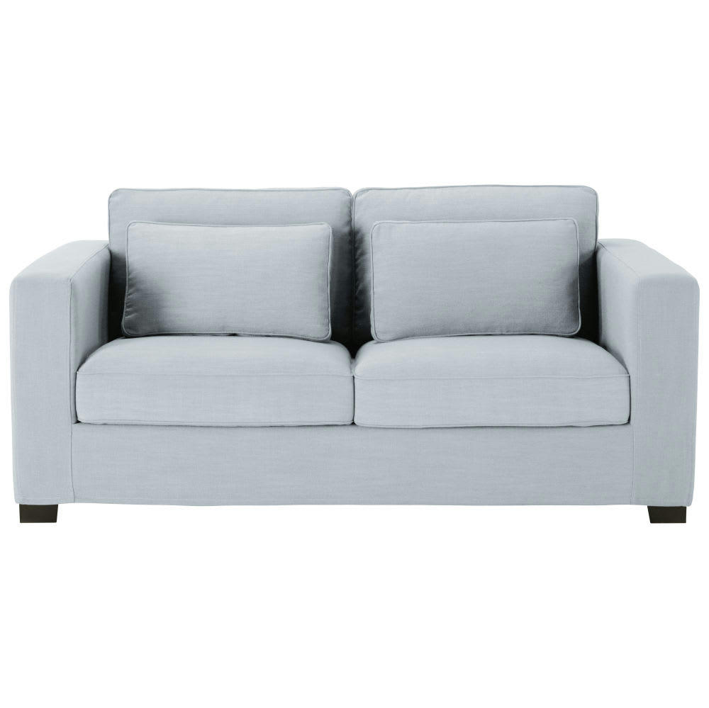Milano - Canapé convertible 3 places bleu glacier, matelas 12 cm