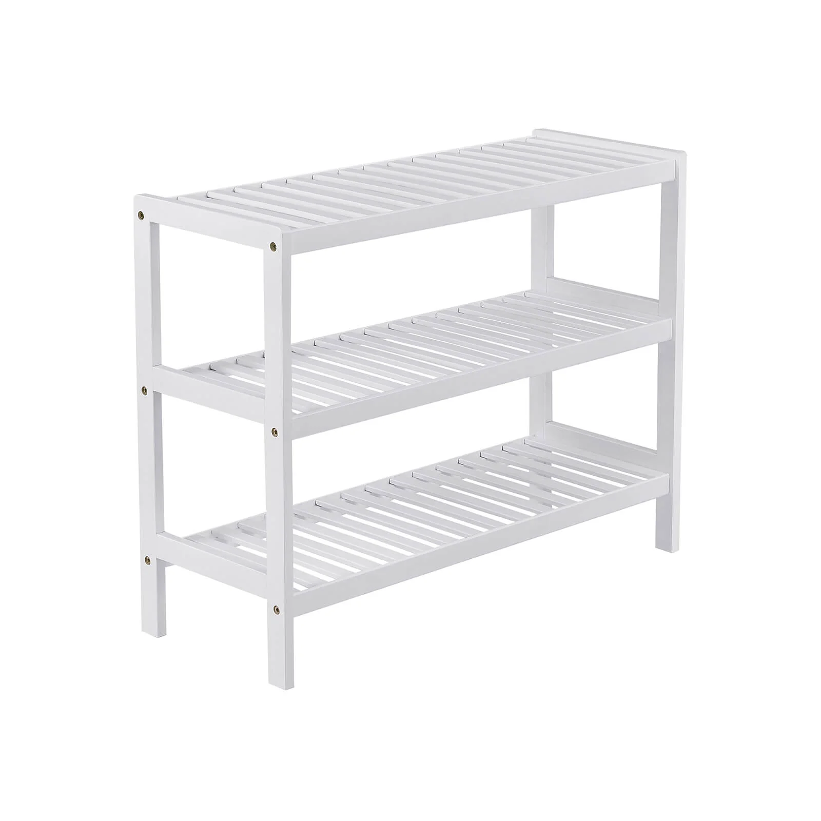 Étagère 3 niveaux bambou blanc
