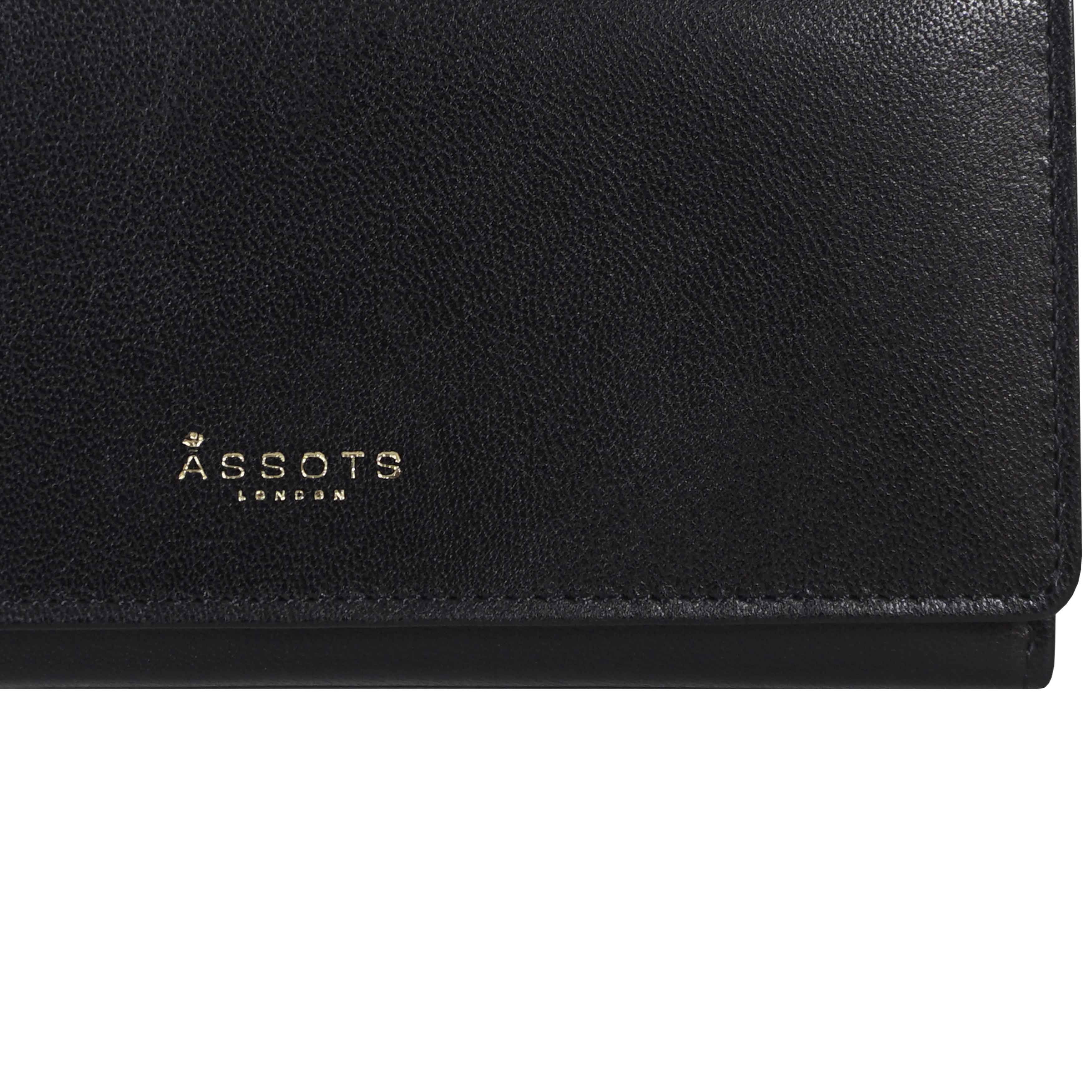 Assots London CLAIRE' Real Polished VT Vintage Leather Flap Over Purse