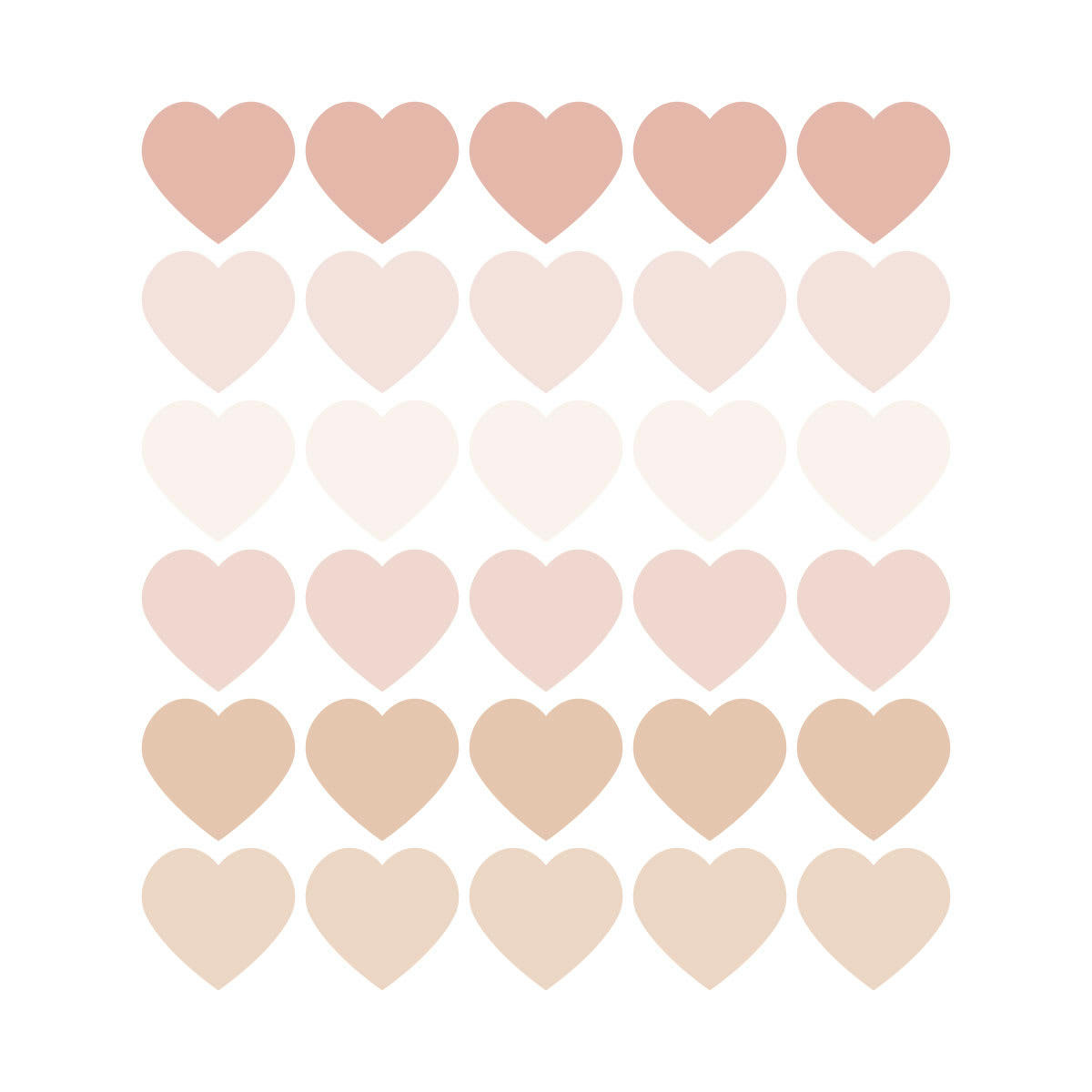 HEARTS1 - Stickers mureaux en vinyle coeurs rose et beige