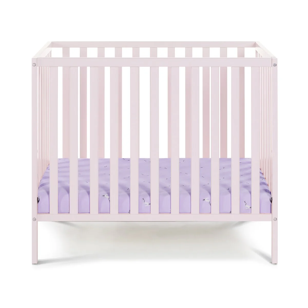 Suite Bebe Palmer Mini Crib With Mattress Pad Pastel Pink