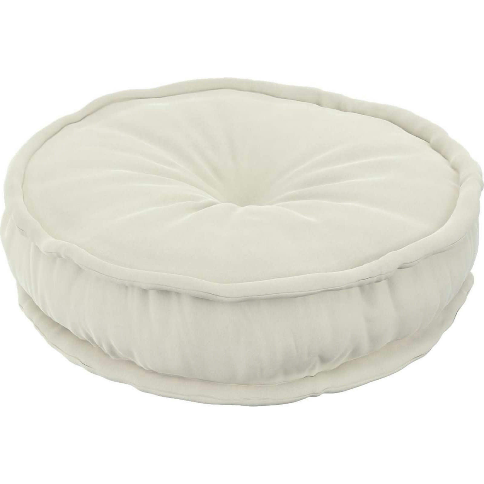 POSH VELVET - Pouf Polyester Blanc