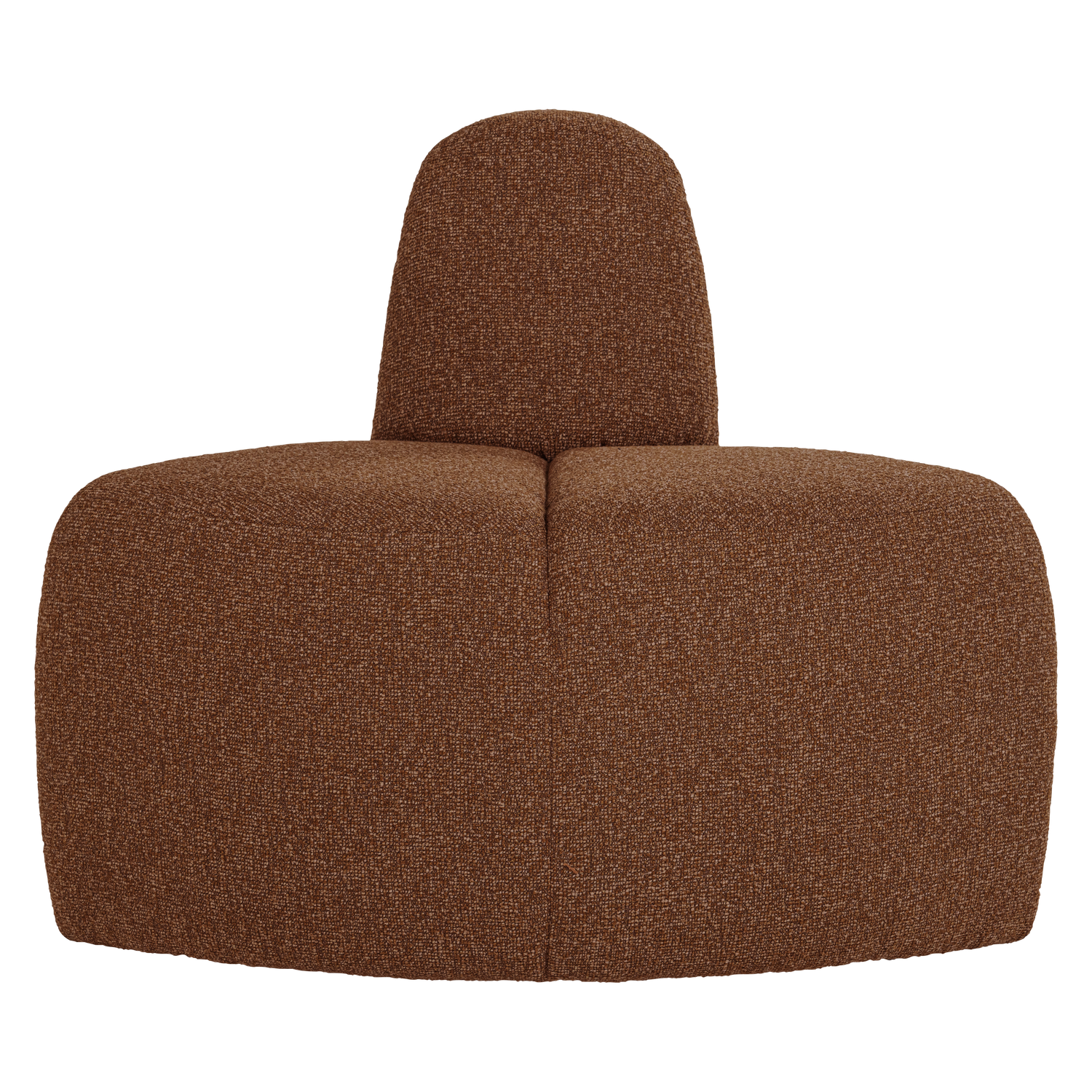 WOOOD eetbank hoek rond rugleuning Mojo - Bouclé - Roestbruin - 83x100x74