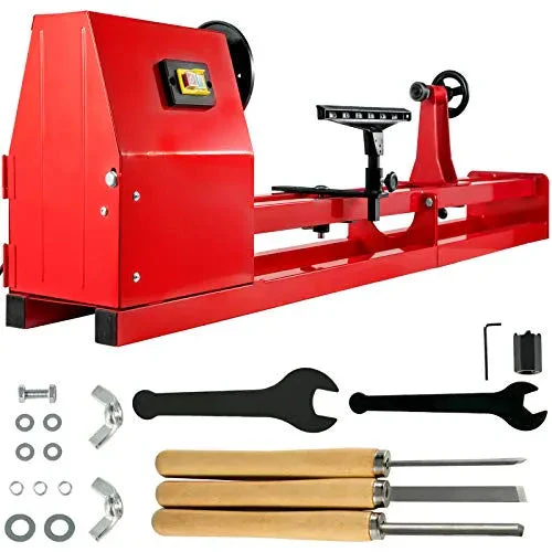 Mophorn Wood Lathe 14 x 40, Benchtop Wood Lathe with 3 Chisels