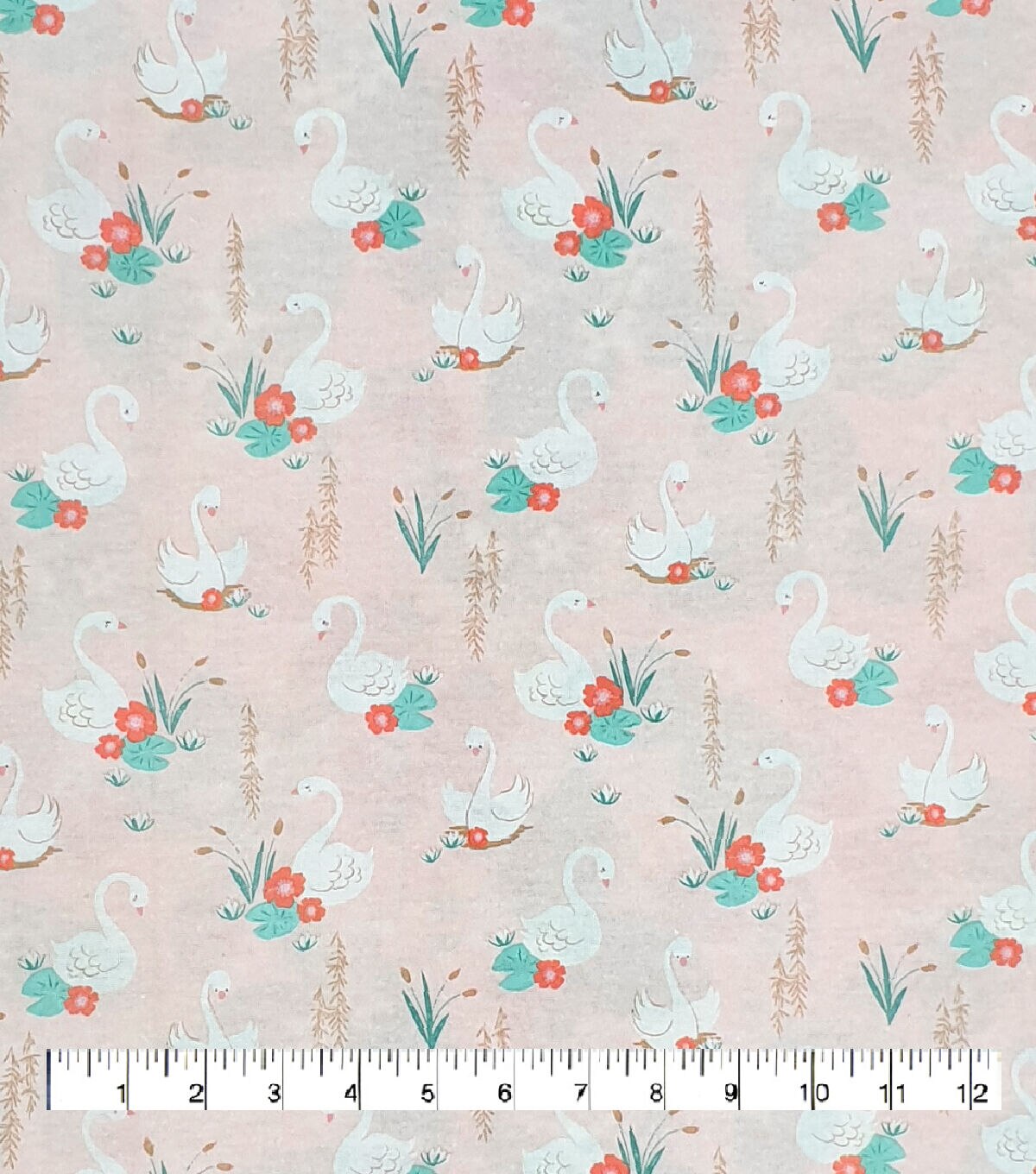 Swans Super Snuggle Flannel Fabric