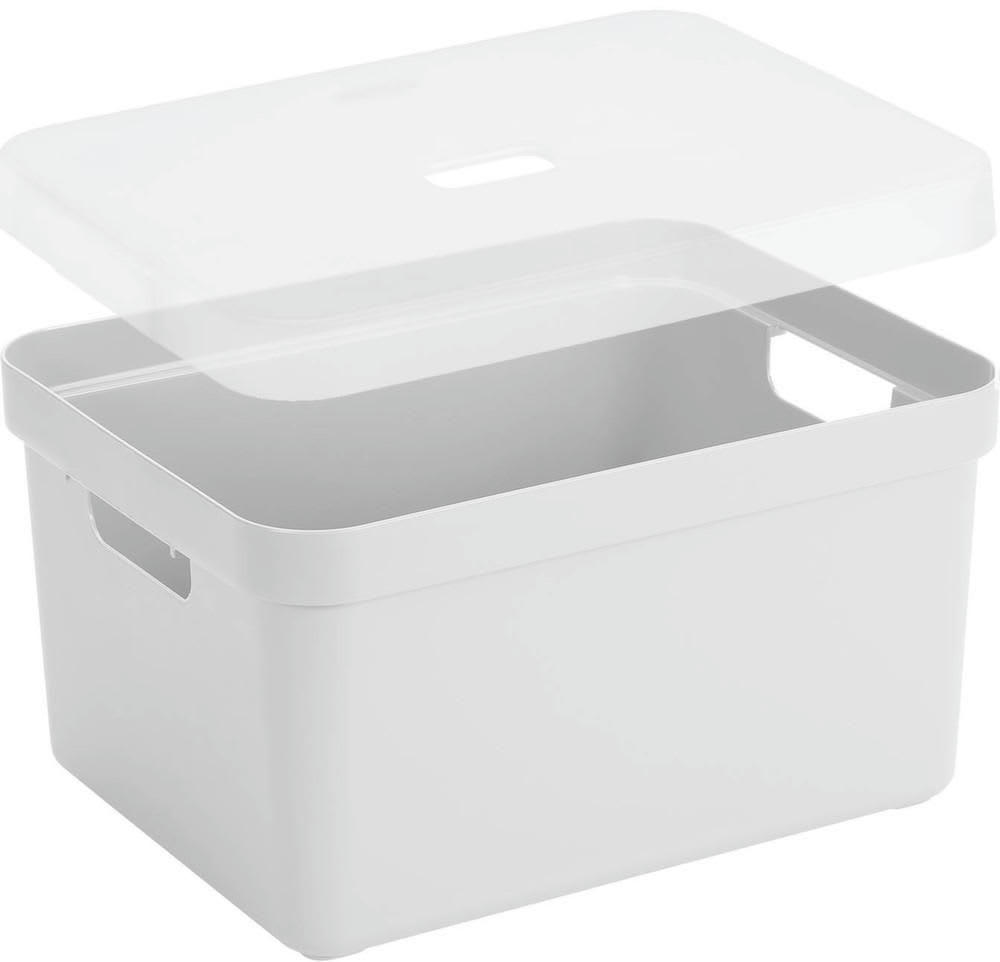 - Boite de rangement avec couvercle transparent sigma home box 32 l blan