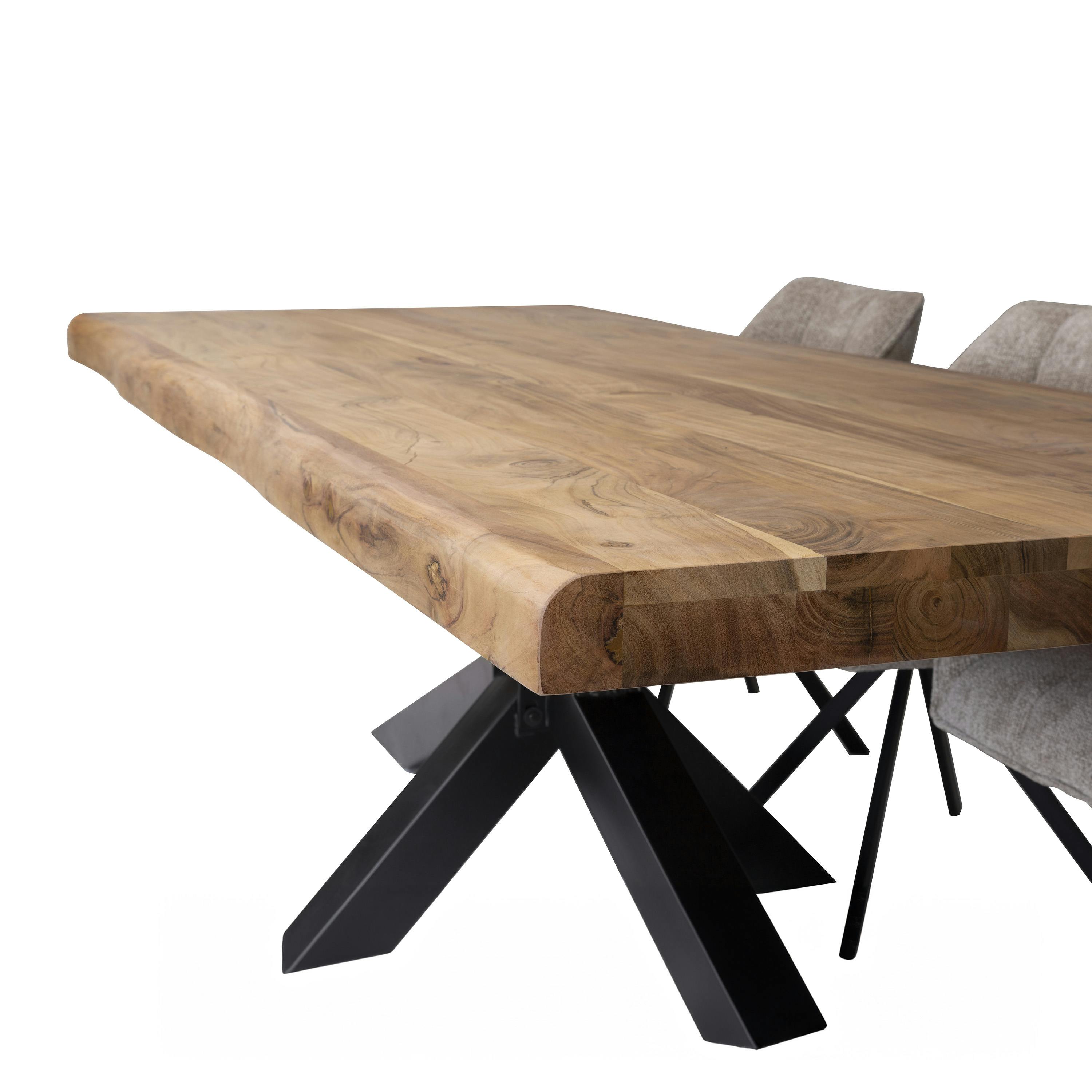 Table salle à manger bois massif pied mikado 200 cm MELBOURNE