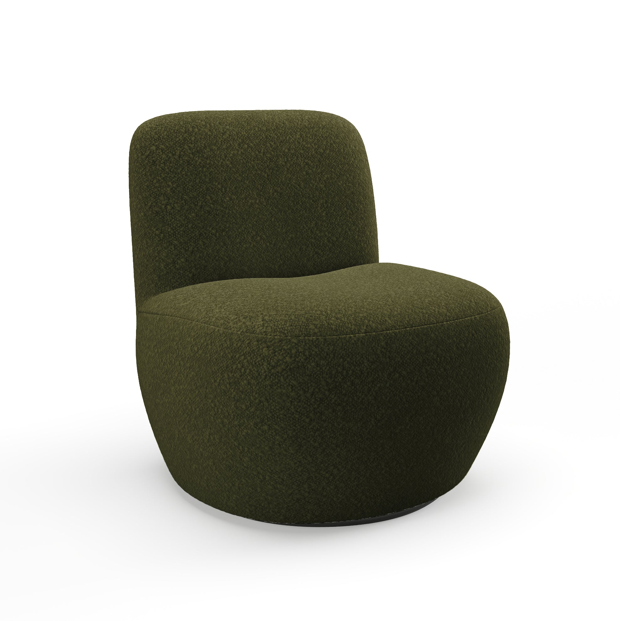 Sia Home - Draaibare fauteuil JENA - bouclette stof khaki 64cm