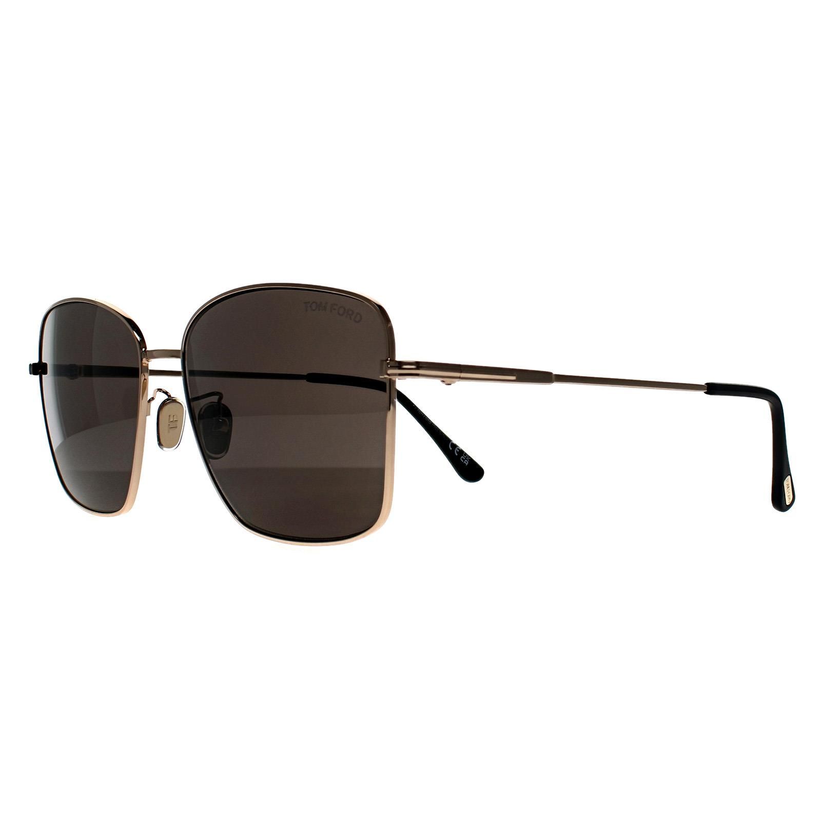 Tom Ford Square Shiny Rose Gold Smoke Grey FT0953-D