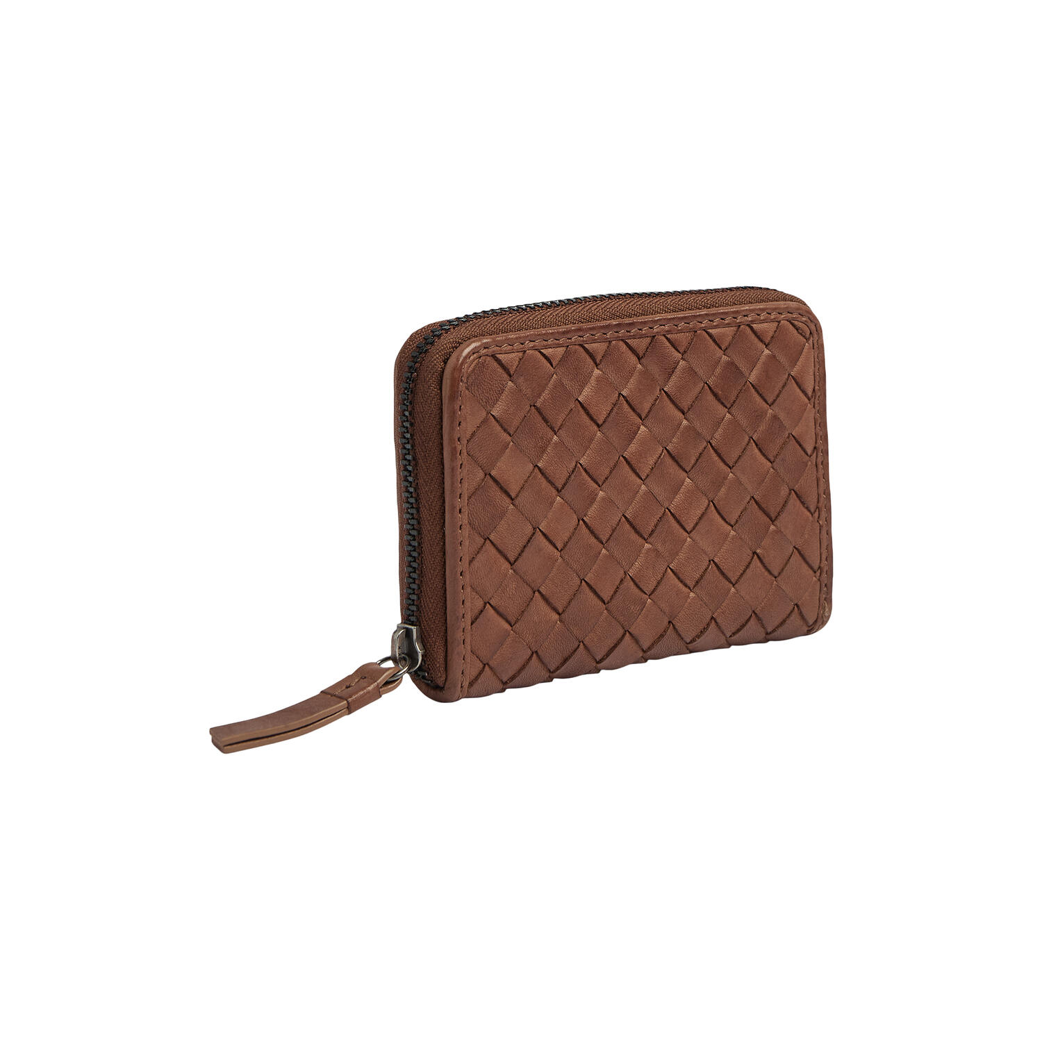 SelmaMBG Wallet Weave, cognac