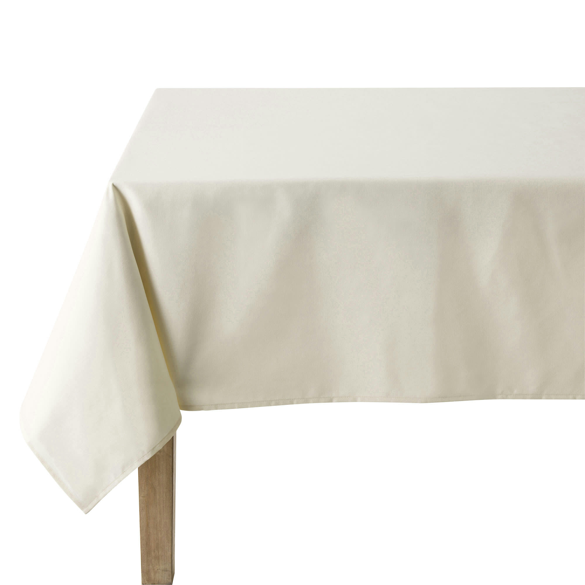 CAMBRAI - Nappe en coton traitee teflon creme 180 x 300