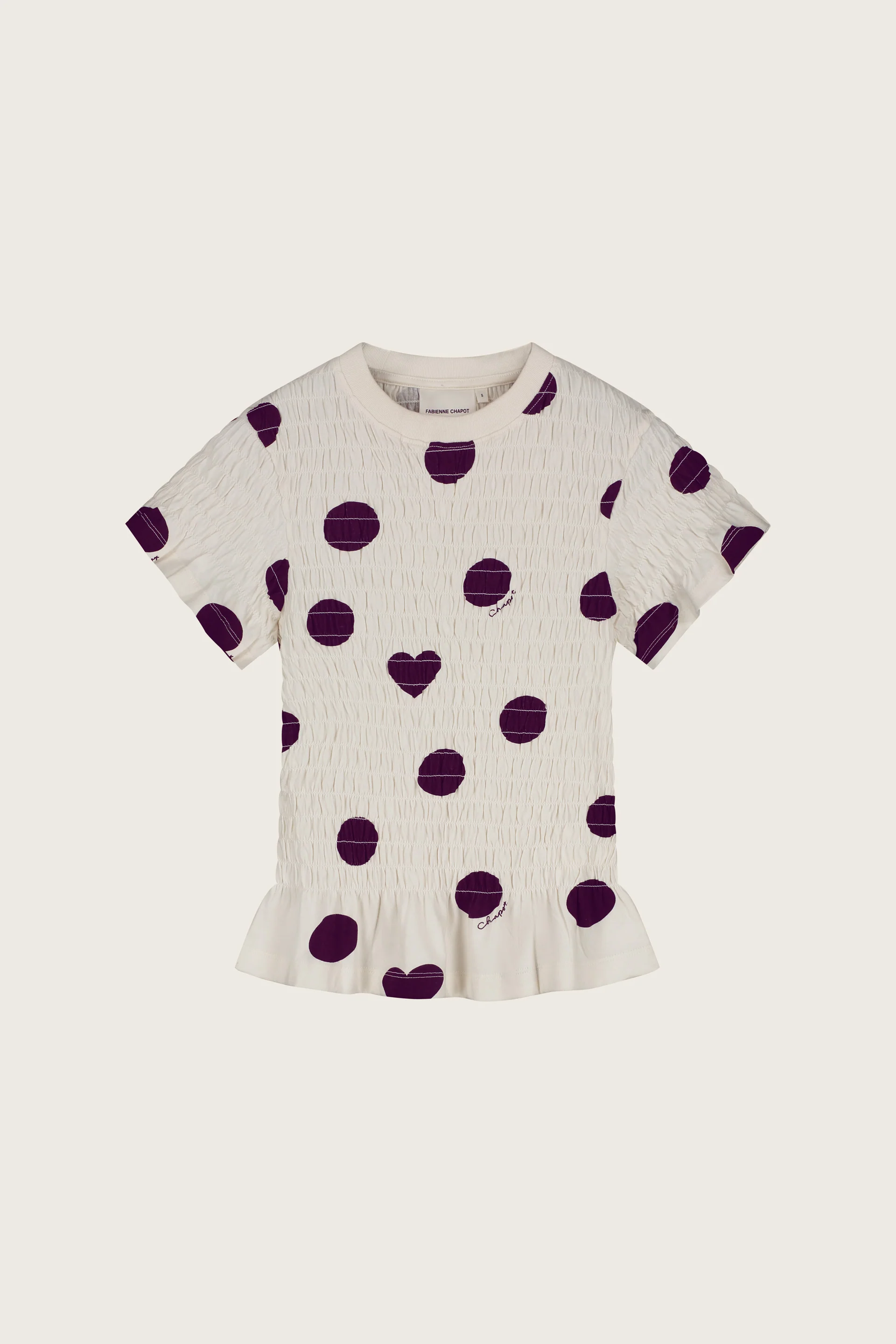 Carmen Polka T-shirt | Brown/Cosy White