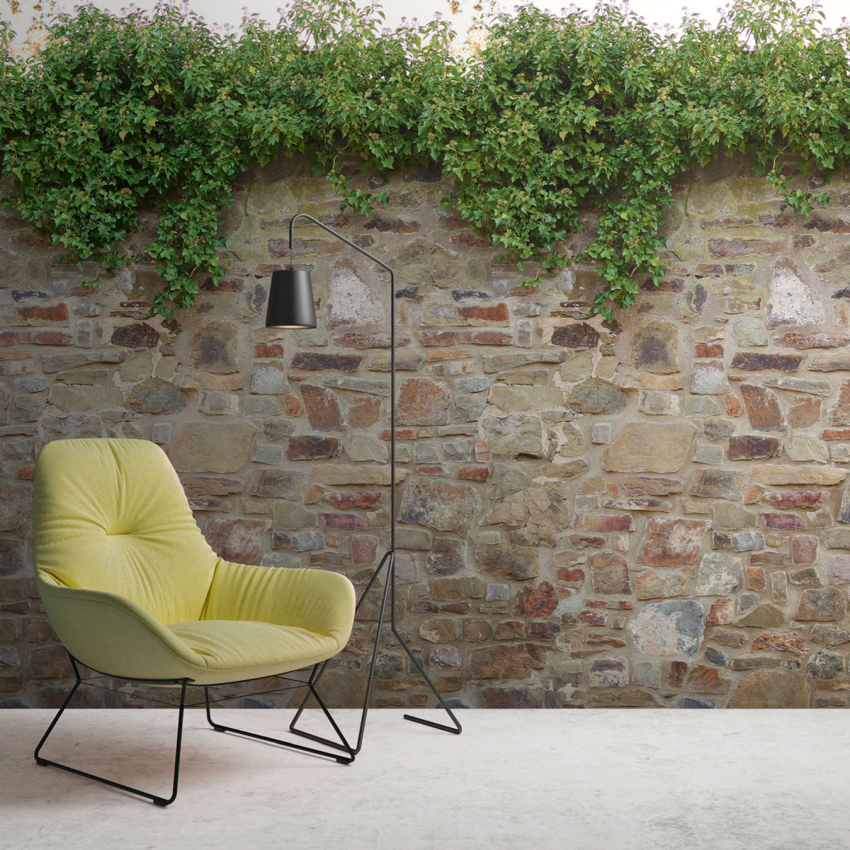 Livingwalls fotobehang steen beige, bruin en groen - 159 x 280 cm - AS-392471